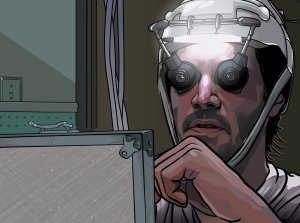 An image from A Scanner Darkly